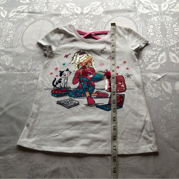 Cynthia Rowley Girls Size S(5-6) White Blouse Back To School Graphics sequenced - Picture 7 of 12